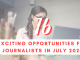 16 journalism opportunities with deadlines in July