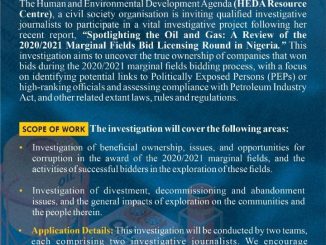 HEDA seeks journalists to investigate oil fields in Nigeria