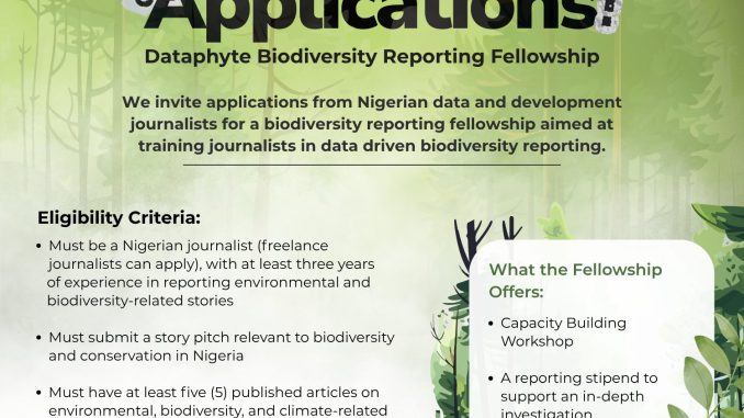 Apply for Dataphyte Biodiversity Reporting Fellowship