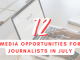 12 opportunities for journalists in July